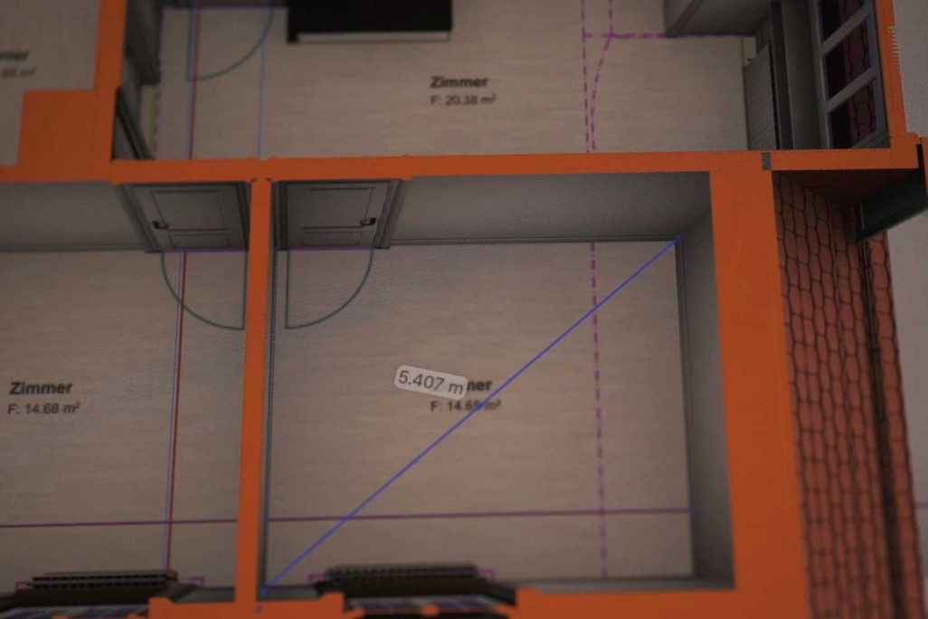 BIMx Kurzvideo, Messen aus 3D-Modell auf Tablet, HMQ AG