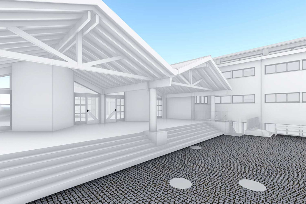 Schulhaus, 3D-CAD-Modell, HMQ AG
