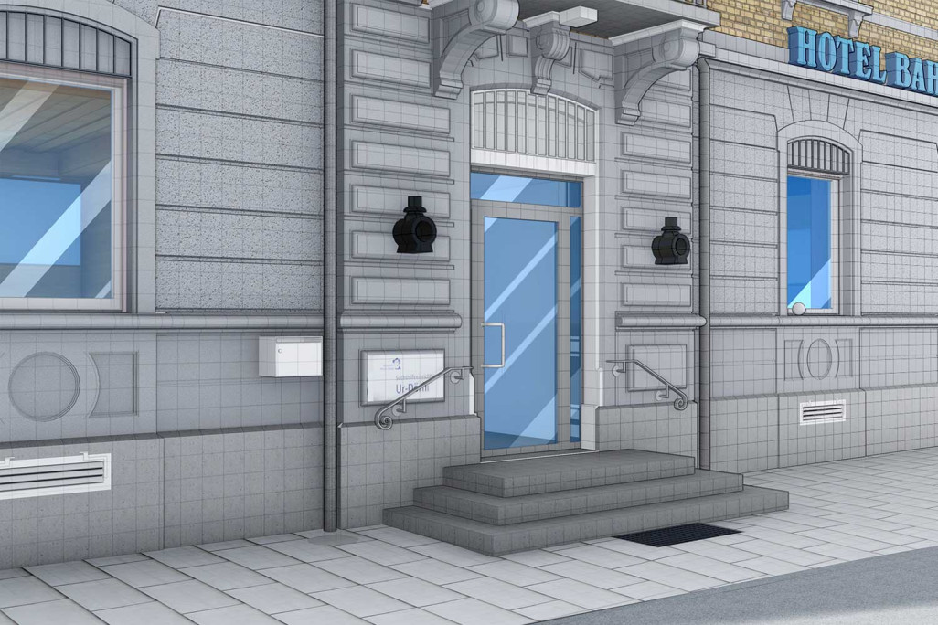 3D-CAD-Modellierung mit Textur aus Gebäudeaufnahme, HMQ AG