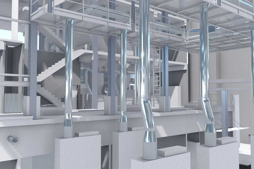 3D-CAD-Modell, Industrieanlage, HMQ AG