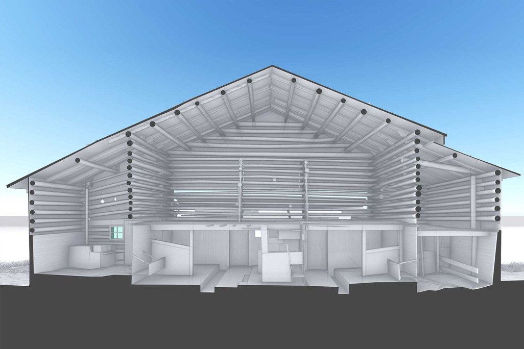 Maiensäss in Graubünden, Gebäudeaufnahme 3D-Schnitt, HMQ AG