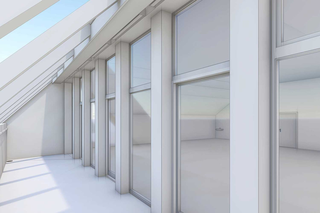 3D-CAD-Modell, Schulhaus in Grenchen, HMQ AG