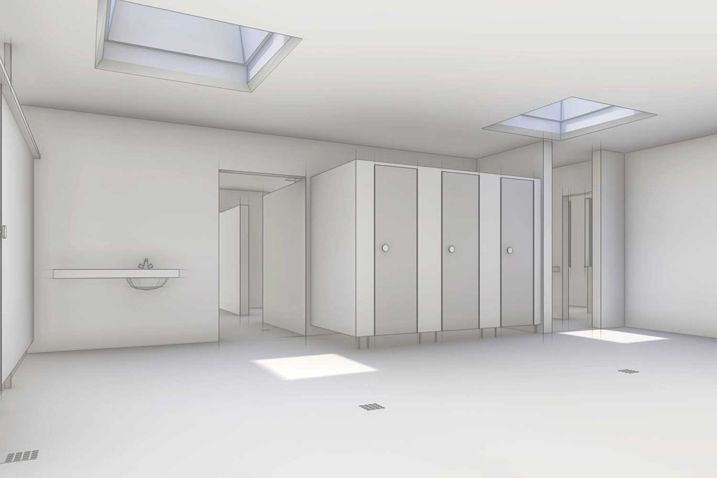 3D-Modell Garderobe, Frick Vitamare im Aargau, HMQ AG
