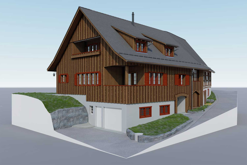 3D-Modell aus Gebäudevermessung, HMQ AG