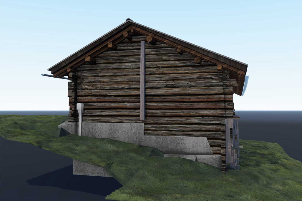 Avers GR, Gebäudeaufnahme, 3D-Ansicht