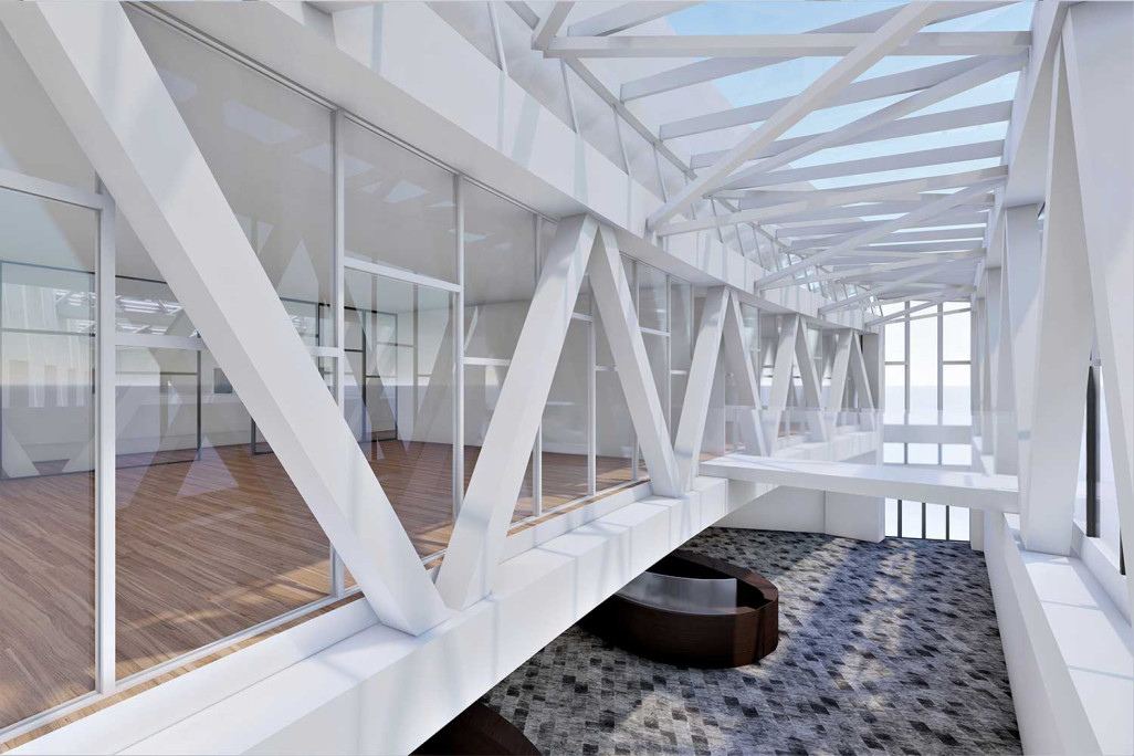 3D-Modellierung, Kundenhalle Graubündner Kantonalbank, HMQ AG