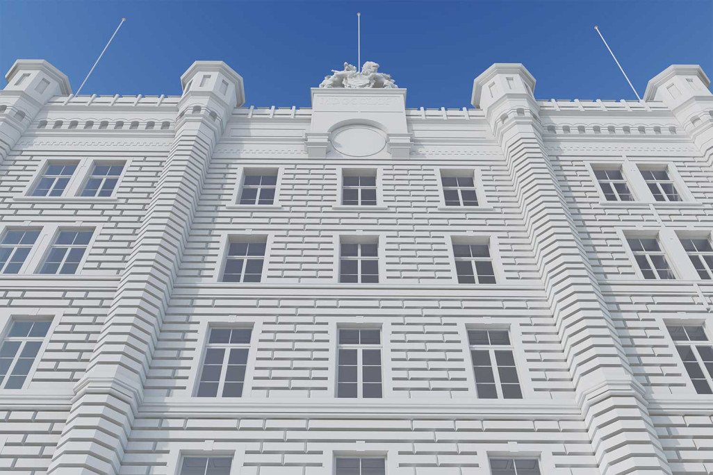 Zürich ZH, Militärkaserne, 3D-Modell aus Gebäudeaufnahme, HMQ AG