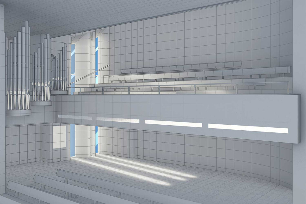 Urtenen BE, 3D-Modell Kirchenempore, HMQ AG