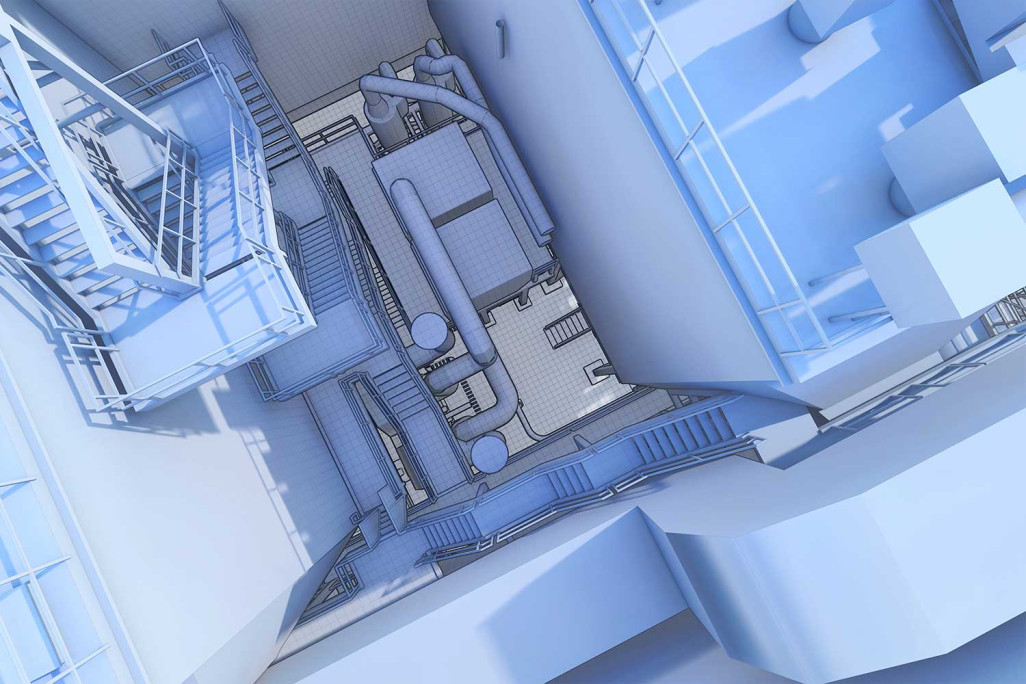 Zürich, KHKW Hagenholz, 3D-Modell Industrieanlage, HMQ AG