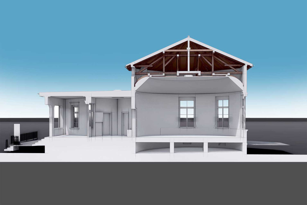 Frauenfeld, Gebäudeaufnahme Kindergarten, 3D-Schnitt, HMQ AG
