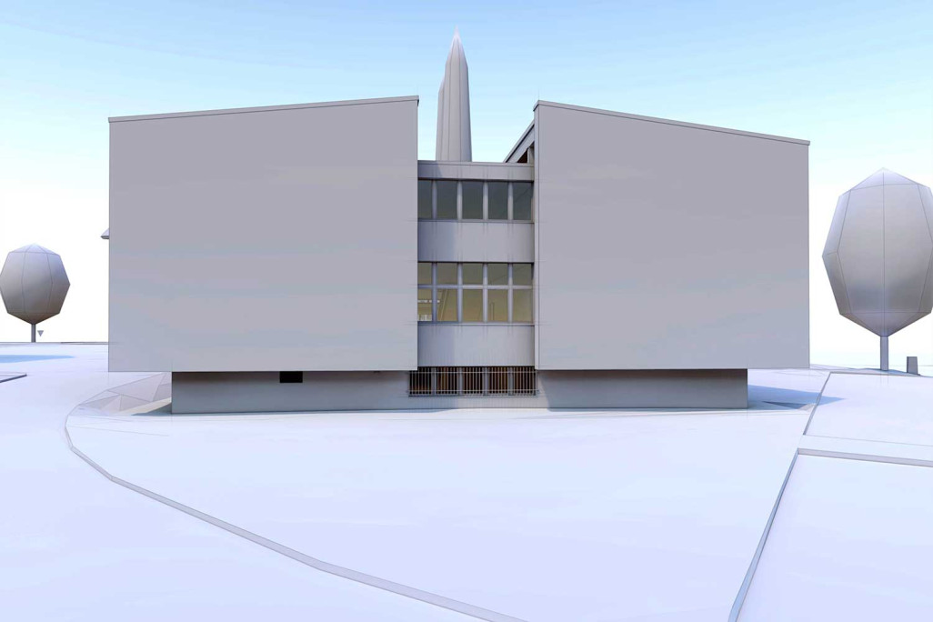 Luzern, Schulhaus Dorf, 3D-Modell, HMQ AG