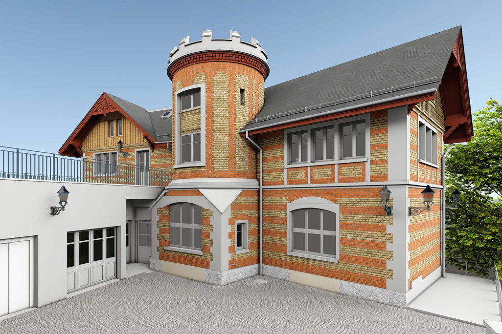 Zürich ZH, Rämiburg, 3D-Modell mit Textur, HMQ AG
