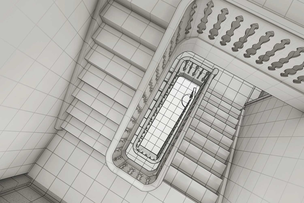 Berneck SG, Rathaus, Treppenahaus/Steigzone BIM 3D, HMQ AG