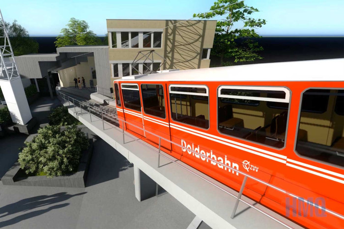 Brücke mit Stationsgebäude «Waldhaus Dolder»