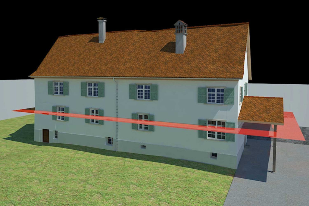 3D-Modell aus 2D-Grundriss, HMQ AG