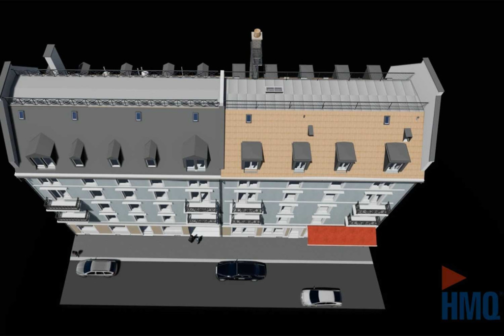 3D-Modell Mehrfamilienhaus in Zürich, HMQ AG