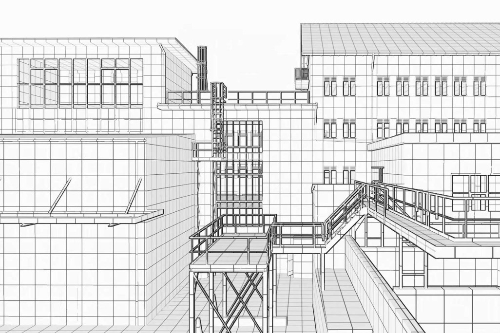 Sursee, Dampfzentrale Ramseier, 3D-Modell Grid, HMQ AG