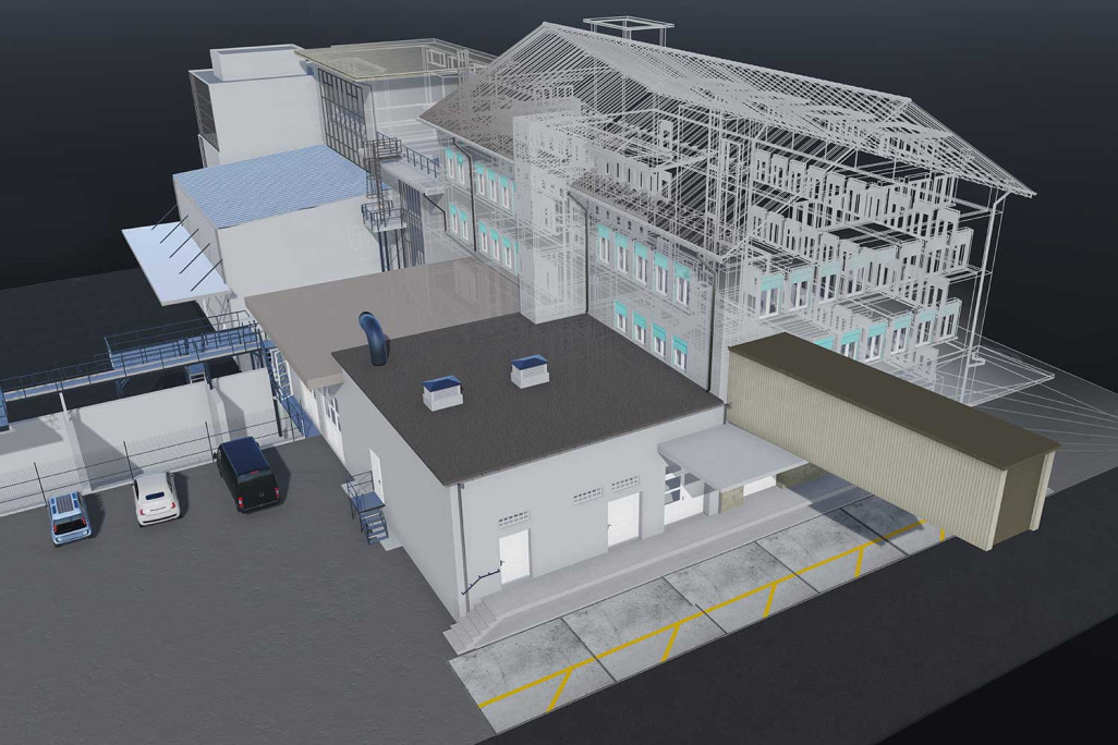 Sursee, Dampfzentrale Ramseier, 3D-Modell, HMQ AG