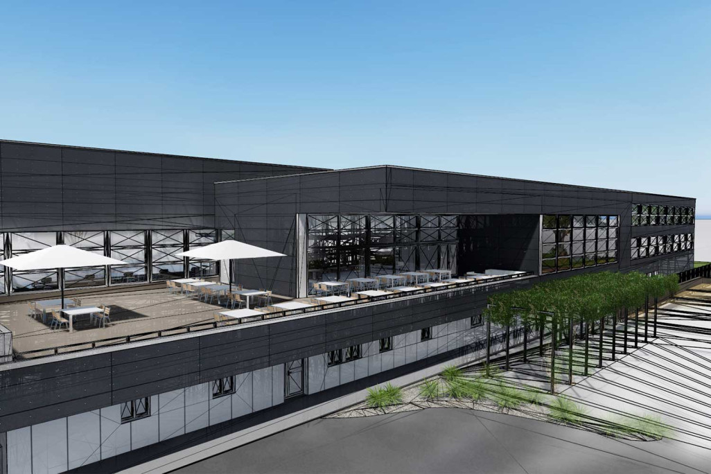 Näfels GL, Sportzentrum Lintharena, 3D-Modell aus Gebäudeaufnahme, HMQ AG