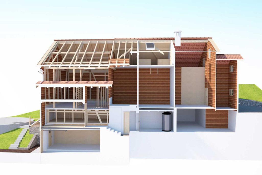 3D-Modell ArchiCAD, Scheune, HMQ AG
