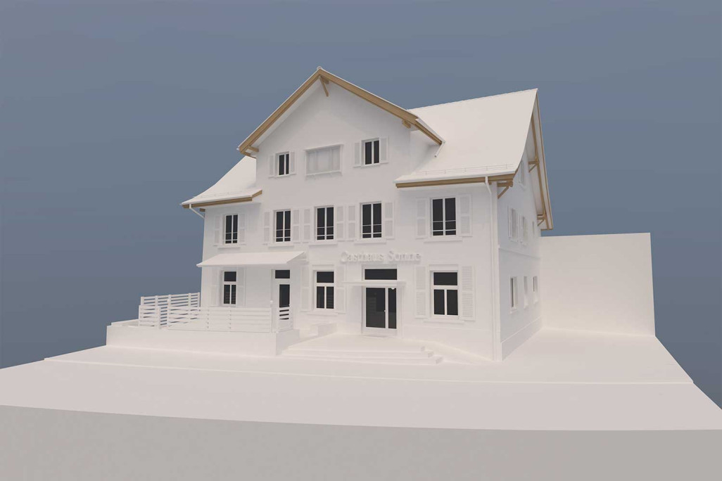 Birmensdorf Gasthaus, 3D-CAD-Modell, HMQ AG