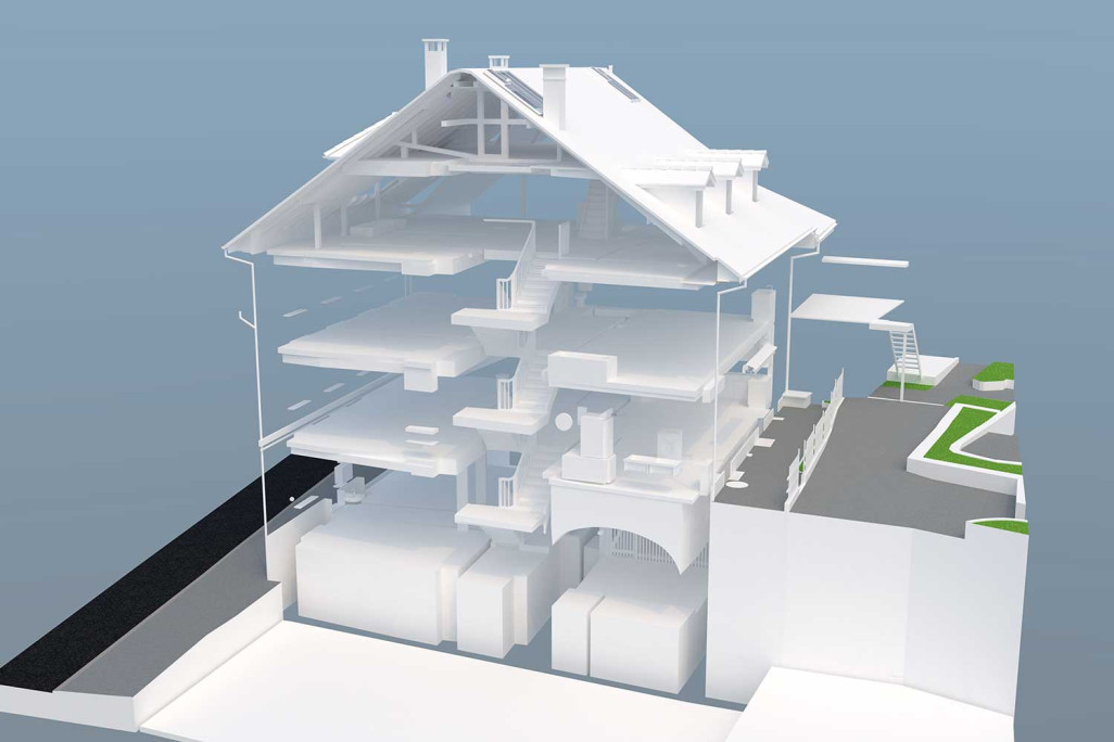 Gebäudeschnitt aus 3D-Modell, HMQ AG