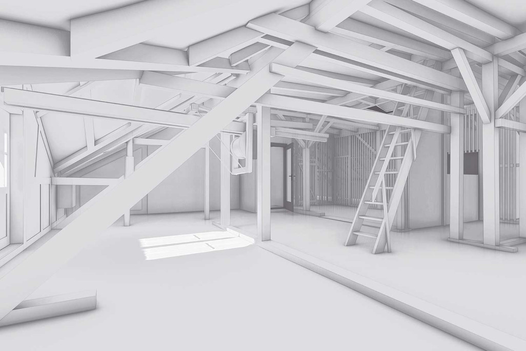 3D-CAD-Modell von einem Dachstock in ArchiCAD, HMQ AG