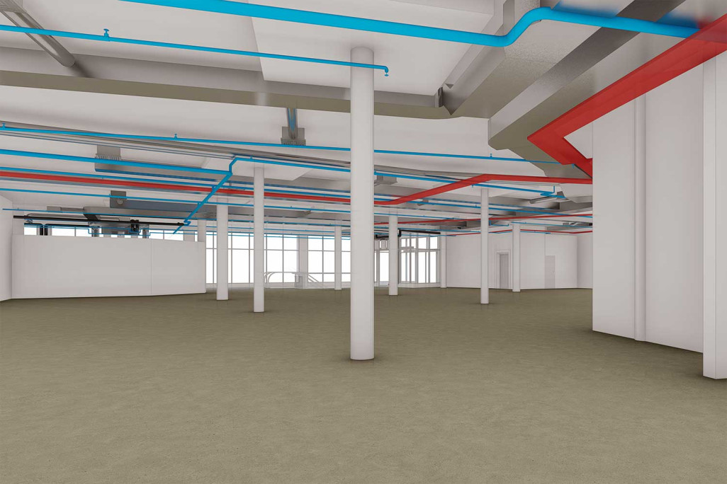 3D-Modellierung mit Leitungsverlauf, HMQ AG