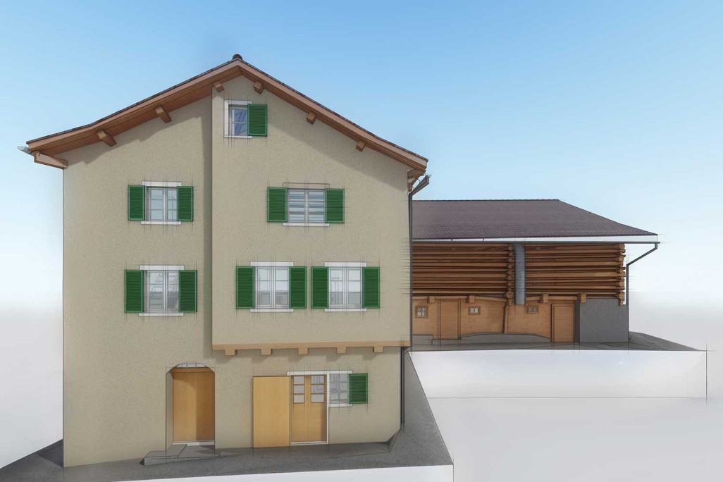 3D-Modell in ArchiCAD aus Gebäudeaufnahme, HMQ AG
