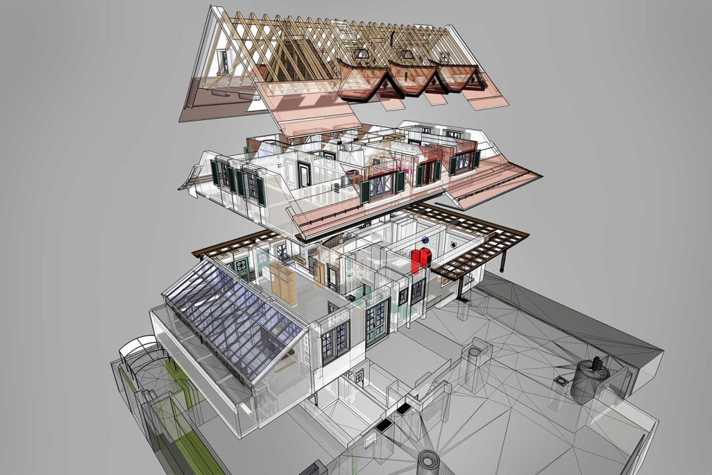 3D-CAD-Modellierung aus Gebäudeaufnahme, HMQ AG