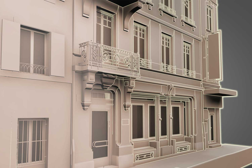 3D-Modellierung Fassadenansicht, HMQ AG