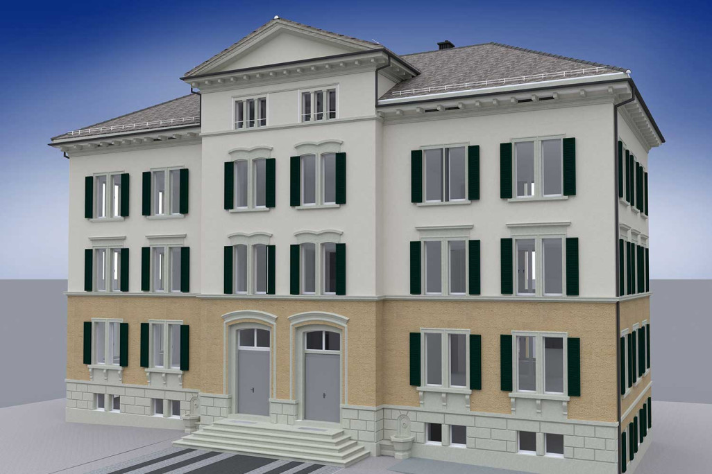 3D-CAD-Modell Schulhaus, HMQ AG