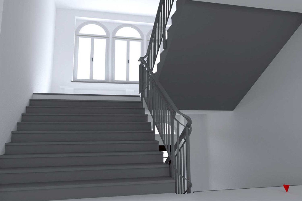 3D-CAD-Modell Treppenhaus, HMQ AG