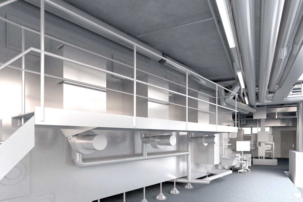 3D-Modell einer Industrieanlage, HMQ AG