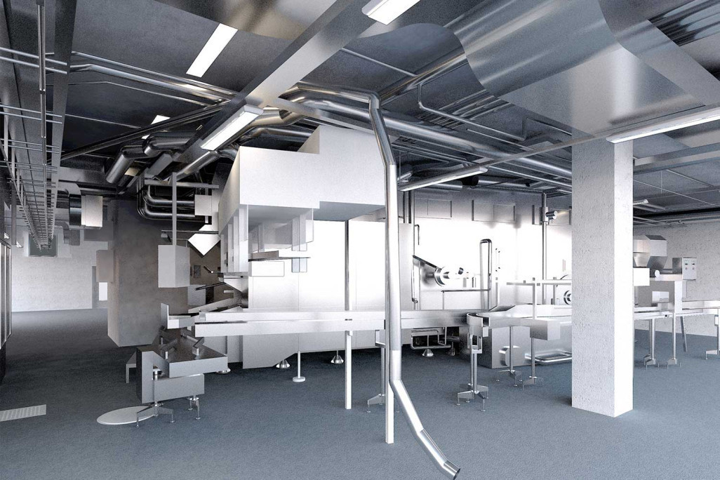 3D-Modell Industrieanlage Rhäzünser, HMQ AG