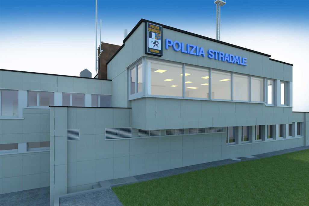 3D-Modell, Verkehrsstützpunkt San Bernardino, Hochbauamt Graubünden, HMQ AG