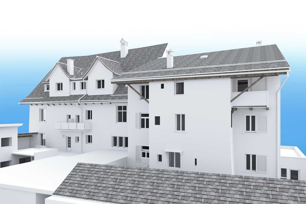3D-CAD-Modell aus Gebäudevermessung, HMQ AG