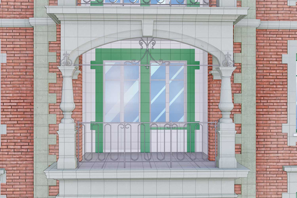 3D-Fassadendetail in Bern, HMQ AG