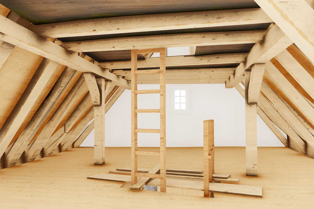 3D-Pointcloud to BIM, 3D-Dachstock, Gebäudeaufnahme, HMQ AG