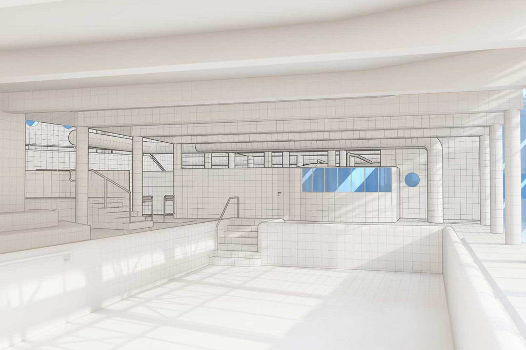 Hotel Schweizerhof, Graubünden, 3D-CAD Schwimmhalle, HMQ AG