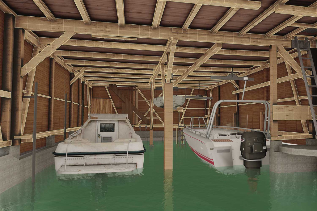 Oberägeri ZG, 3D-Modell Bootshaus, HMQ AG
