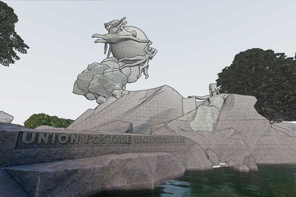 3D Modeling, Weltpostdenkmal auf der Kleinen Schanze in Bern BE, HMQ AG