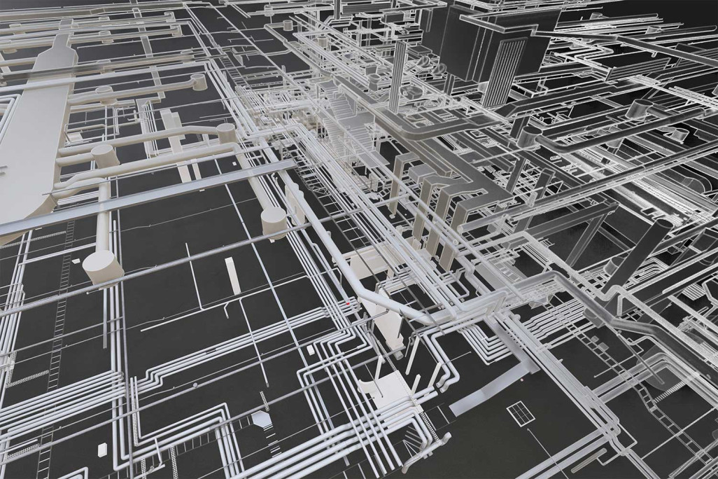 3D-Modeling, Gebäude mit Haustechnik, HMQ AG