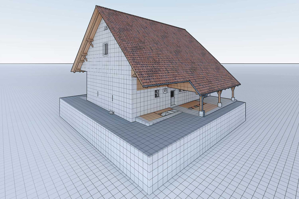 Holziken AG, Aaargau, Hofstall 3D-CAD-Modellierung, HMQ AG