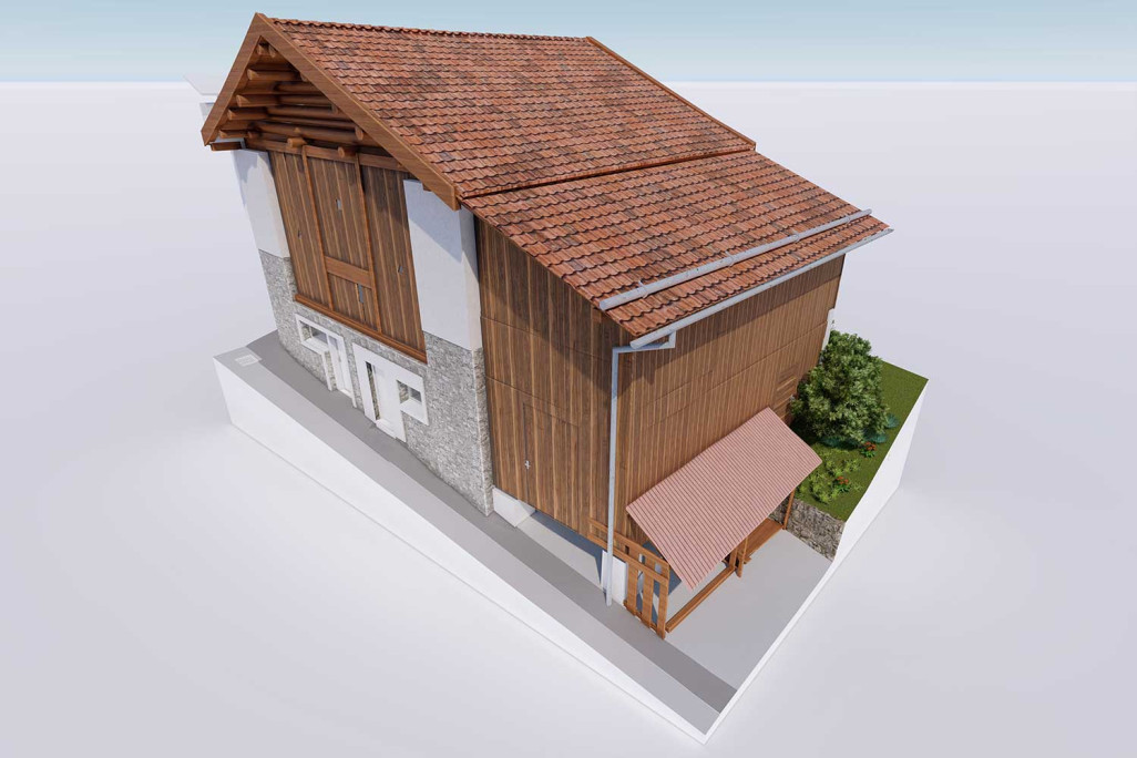 Tinizong-Rona GR, Scheune 3D-CAD-Modell, HMQ AG