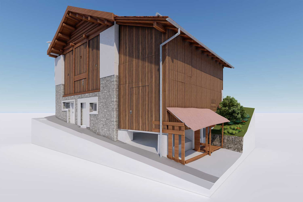 Tinizong-Rona GR, Scheune 3D-Modell, HMQ AG